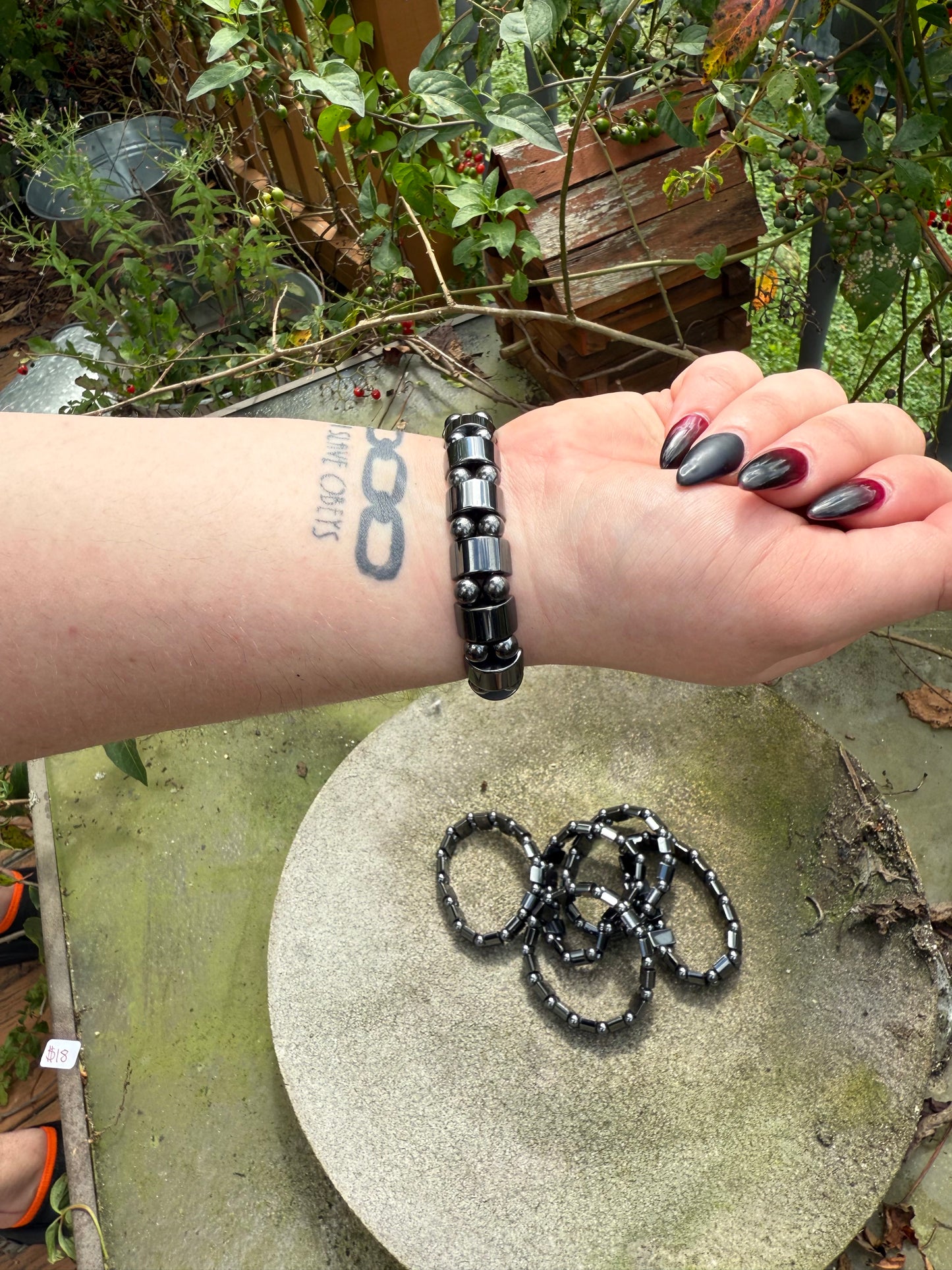 Structured Hematite Bracelet