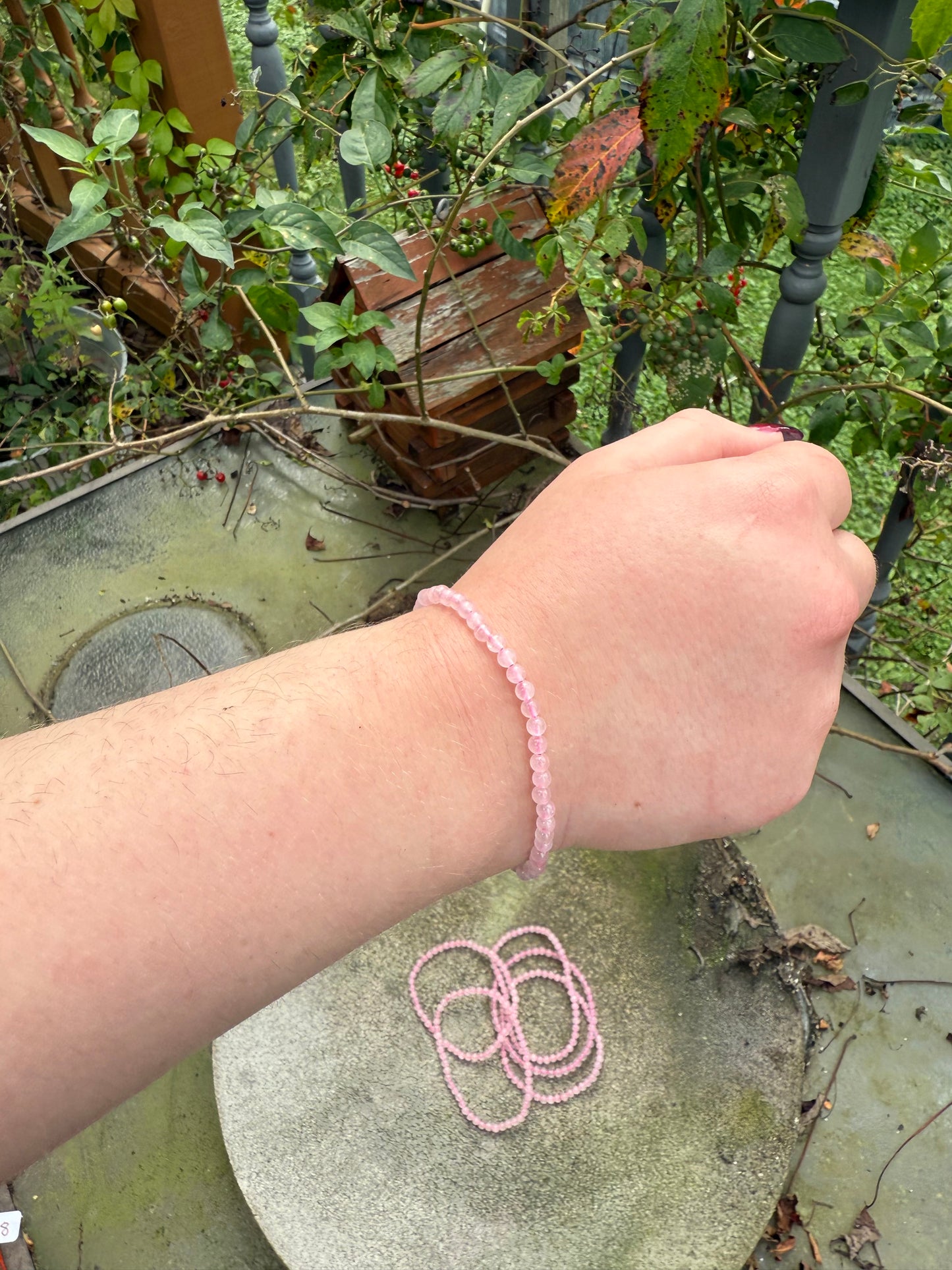 Rose Quartz, Tiny bead Bracelet