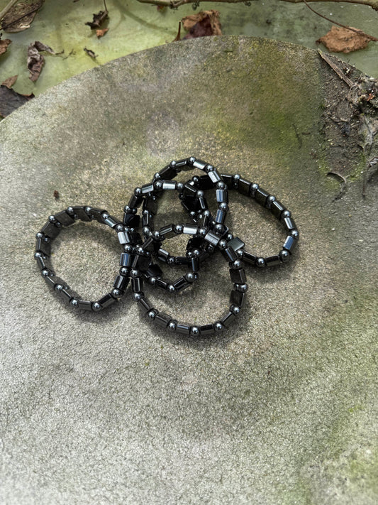 Structured Hematite Bracelet
