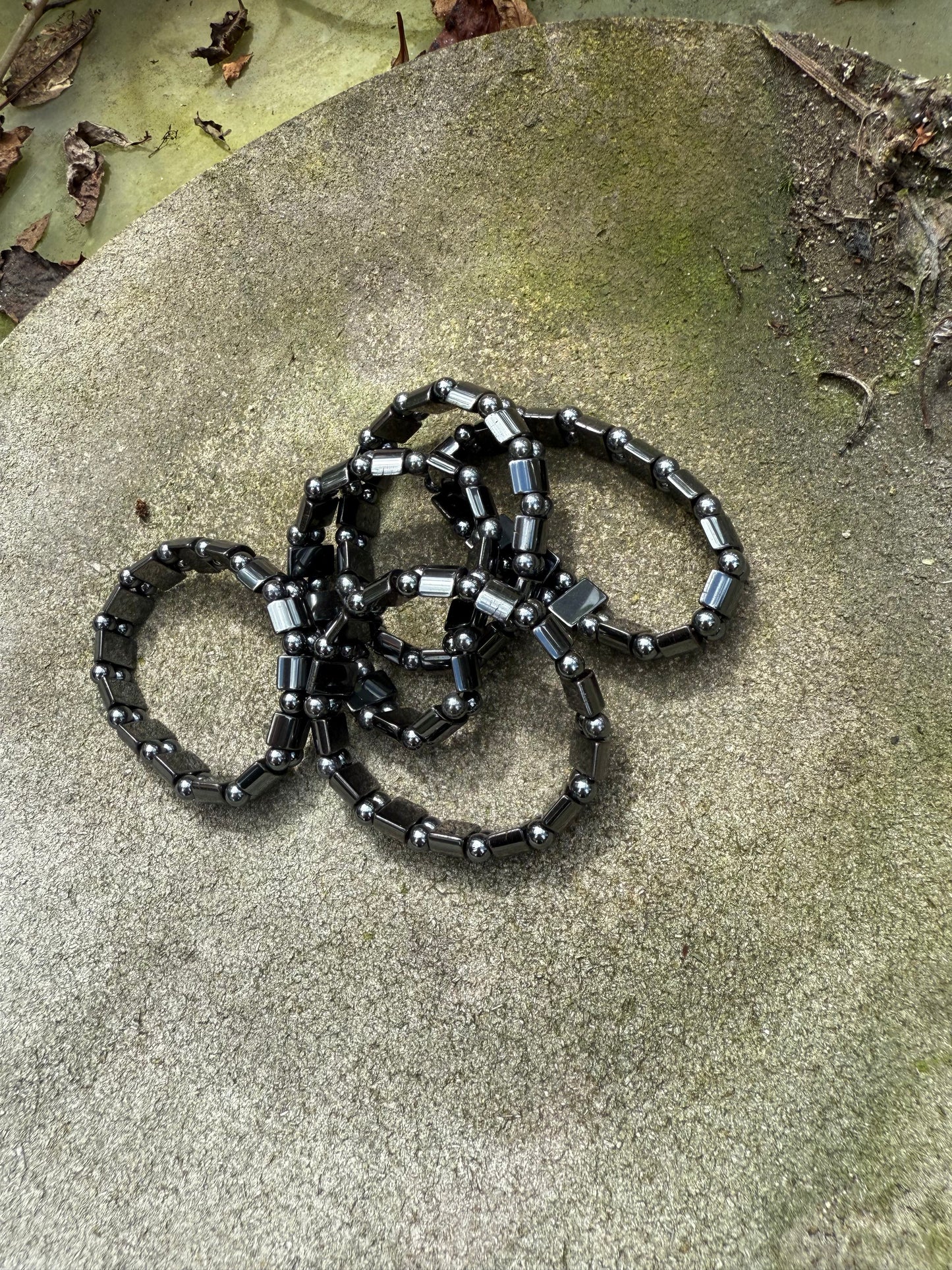 Structured Hematite Bracelet