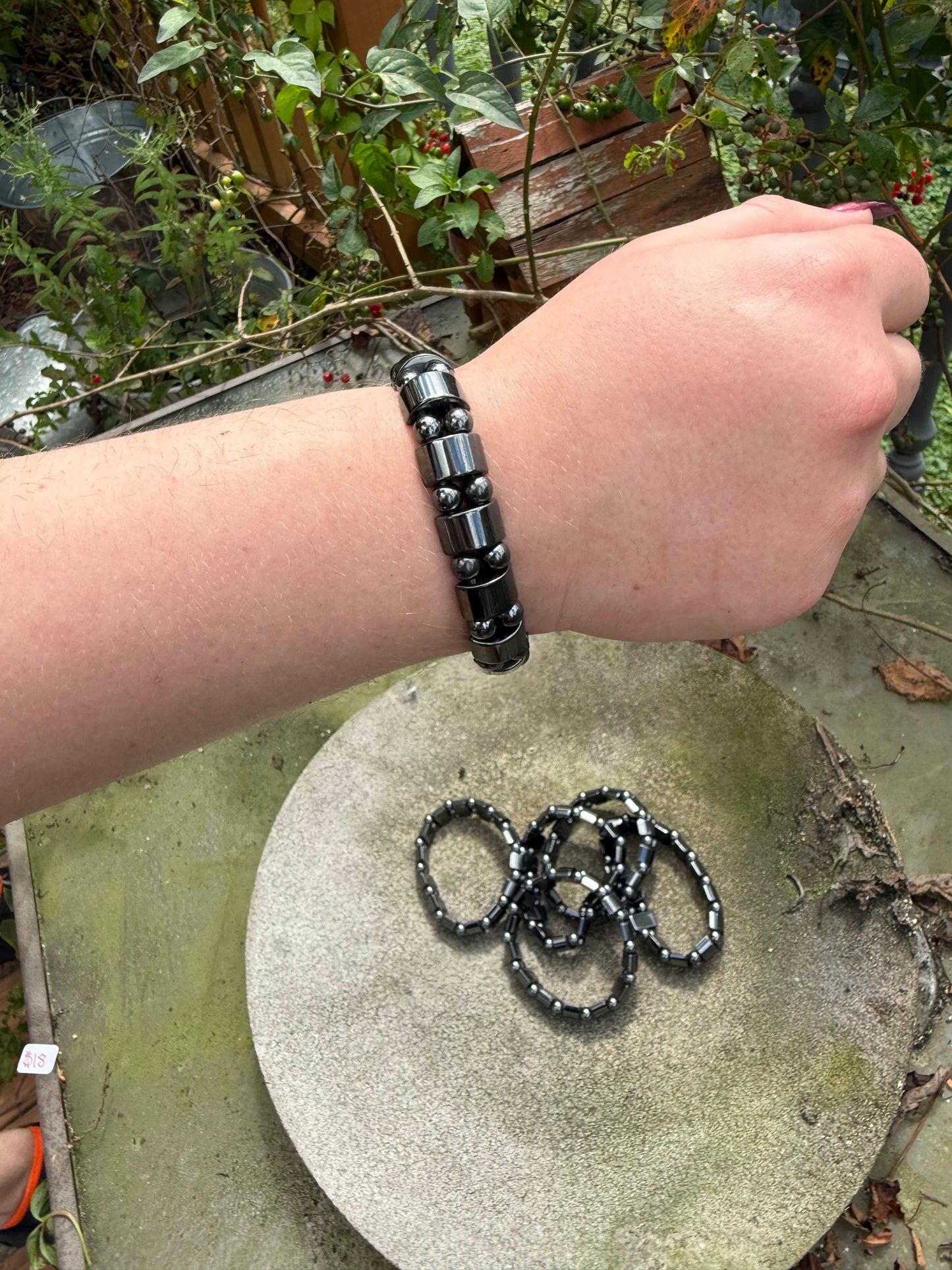 Structured Hematite Bracelet