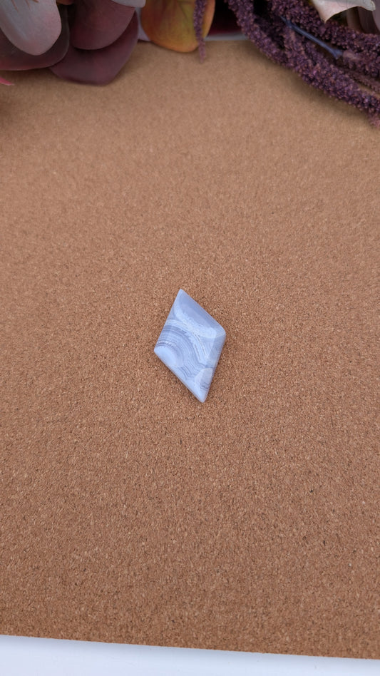 Blue Lage Agate Diamond Cabochon